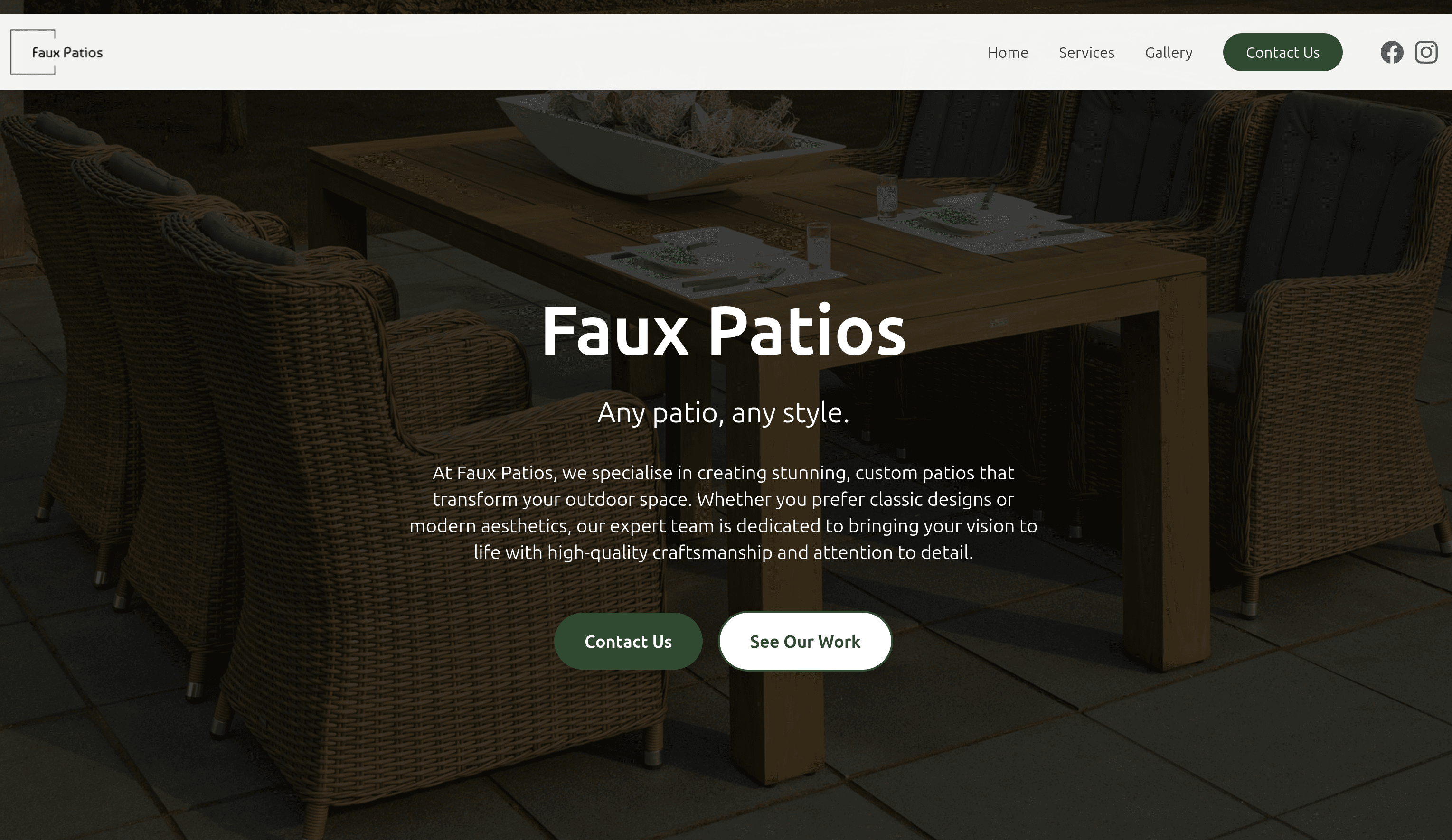 Screenshot of Faux Patios - Professional website example built by Get A Site