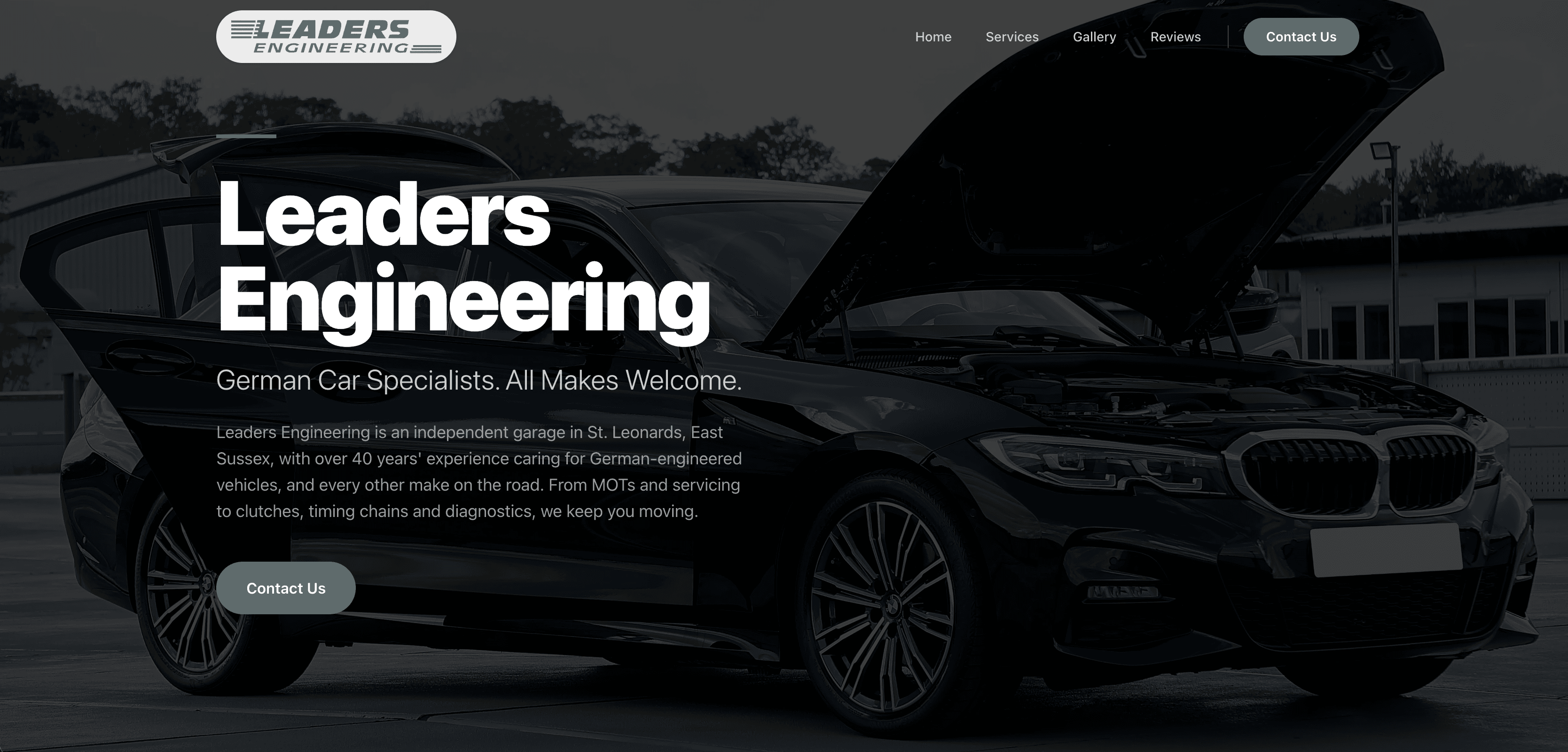Screenshot of Leaders Engineering - Professional website example built by Get A Site
